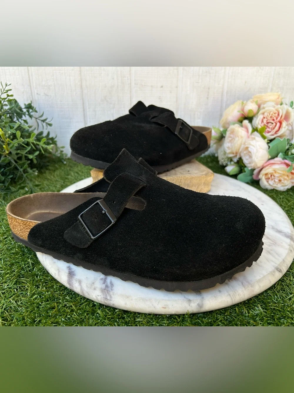 BIRKENSTOCKS Boston Black Soft Footbed Clogs Size 42 men 9.9-5 women 11-11.5